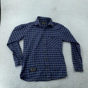 The Vermont Flannel Co Shirt Mens XS Blue Gray Plaid Flannel Long Sleeve Pocket